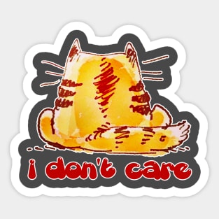 reckless cat sitting back Sticker